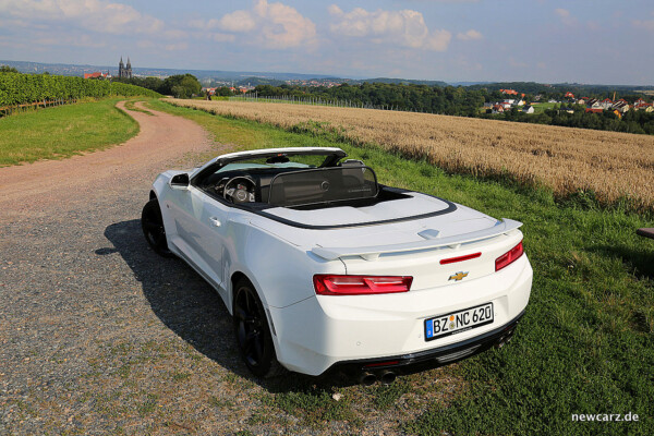 Chevy Camaro Cabriolet Dauertest offen hinten