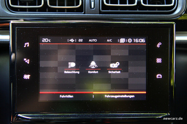 Citroen C3 2017 Touchscreenmenü