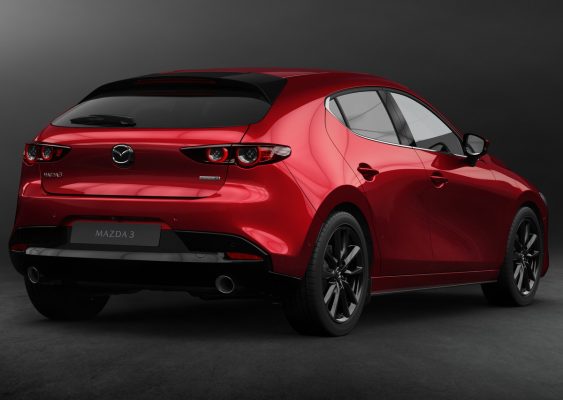 Heckansicht des neuen Mazda 3