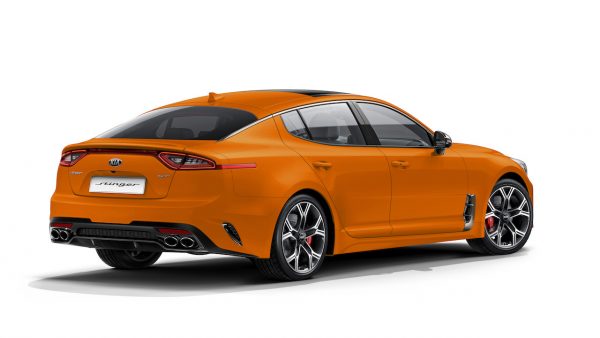 Kia Stinger Neonorange Heck 