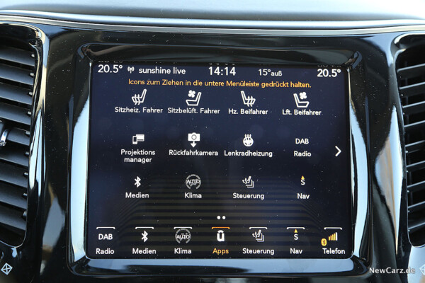 Jeep Cherokee Bildschirm