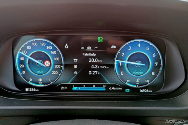 Sparrunde Verbrauch Hyundai Bayon 1.0 T-GDI 48V