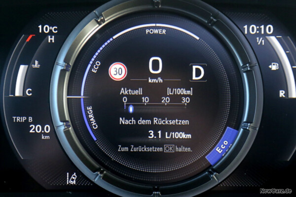 Sparrunde Verbrauch Lexus UX 250h