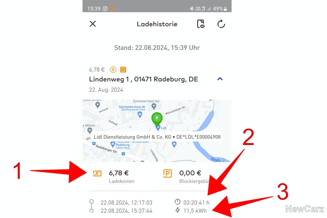 Lade-App Screenshot