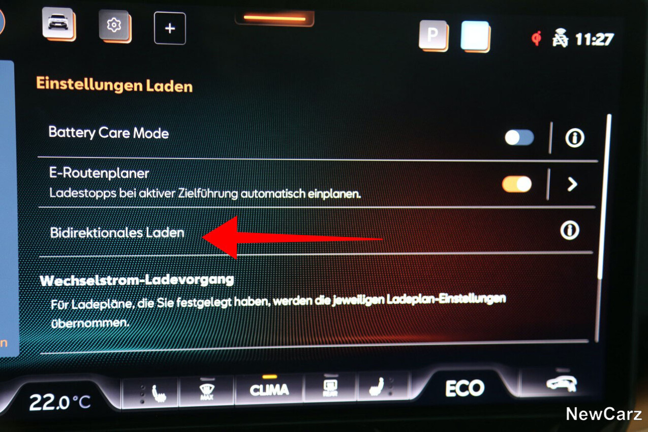 Cupra Tavascan VZ bidirektionales Laden