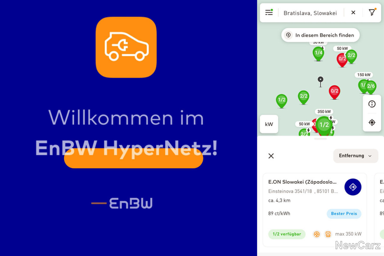 Ladeinfrastruktur in Osteuropa mobility EnbW-App