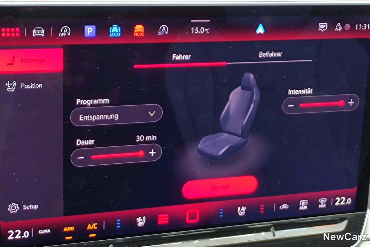 VW Tiguan TDI Massagefunktion