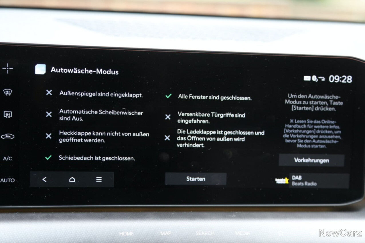 Kia EV9 Autowäsche Modus