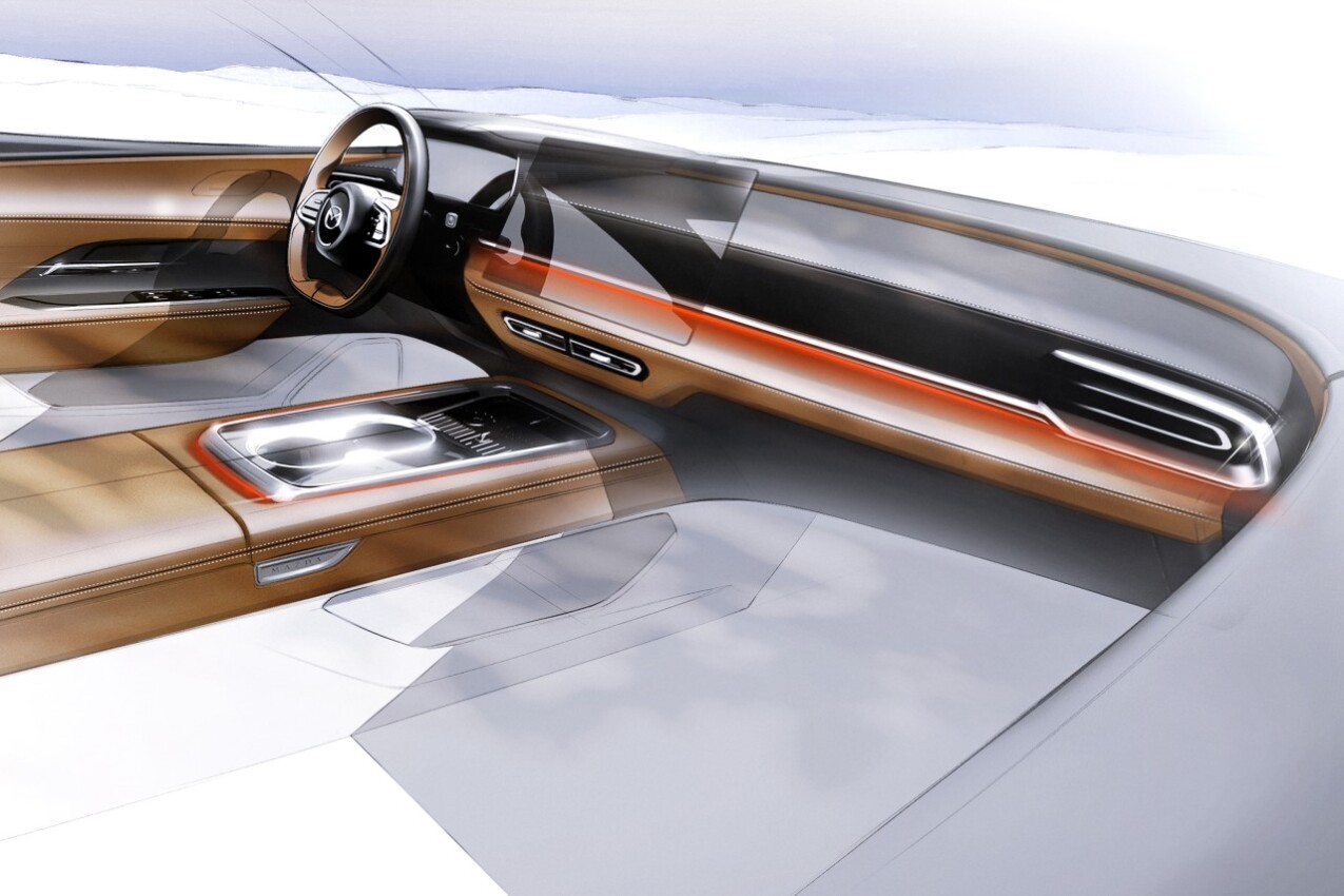 Mazda6e zukünftig Interieur Skizze