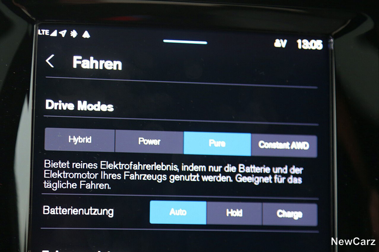 Volvo S90 T8 Recharge Fahrmodi