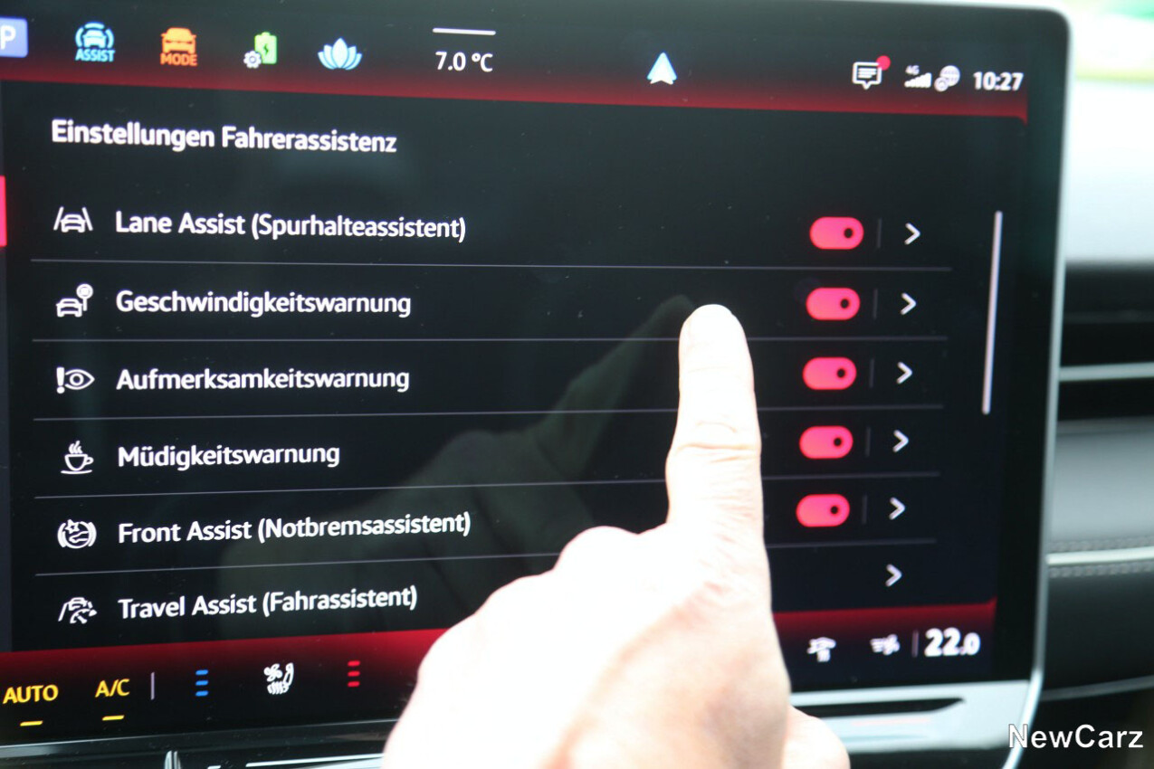 VW ID.7 Tourer Pro S Assistenzmenü