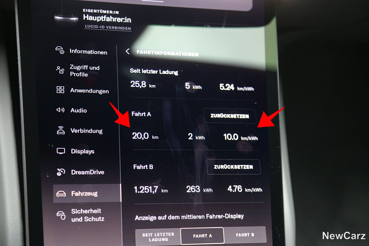 Lucid Air Pure Sparrunde Verbrauch