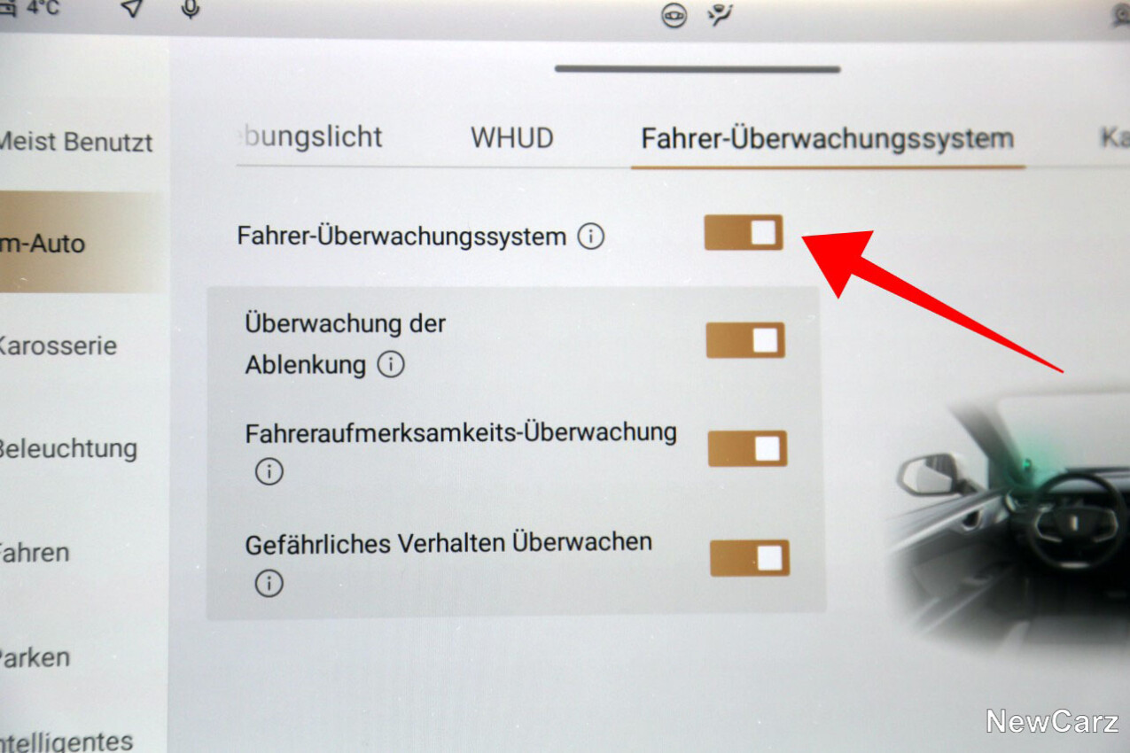 GWM Wey 05 Überwachungskamera abschalten