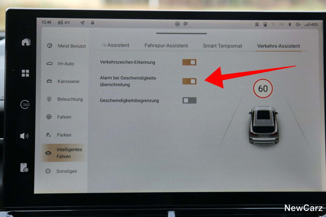 GWM Wey 05 Geschwindigkeitswarner abschalten