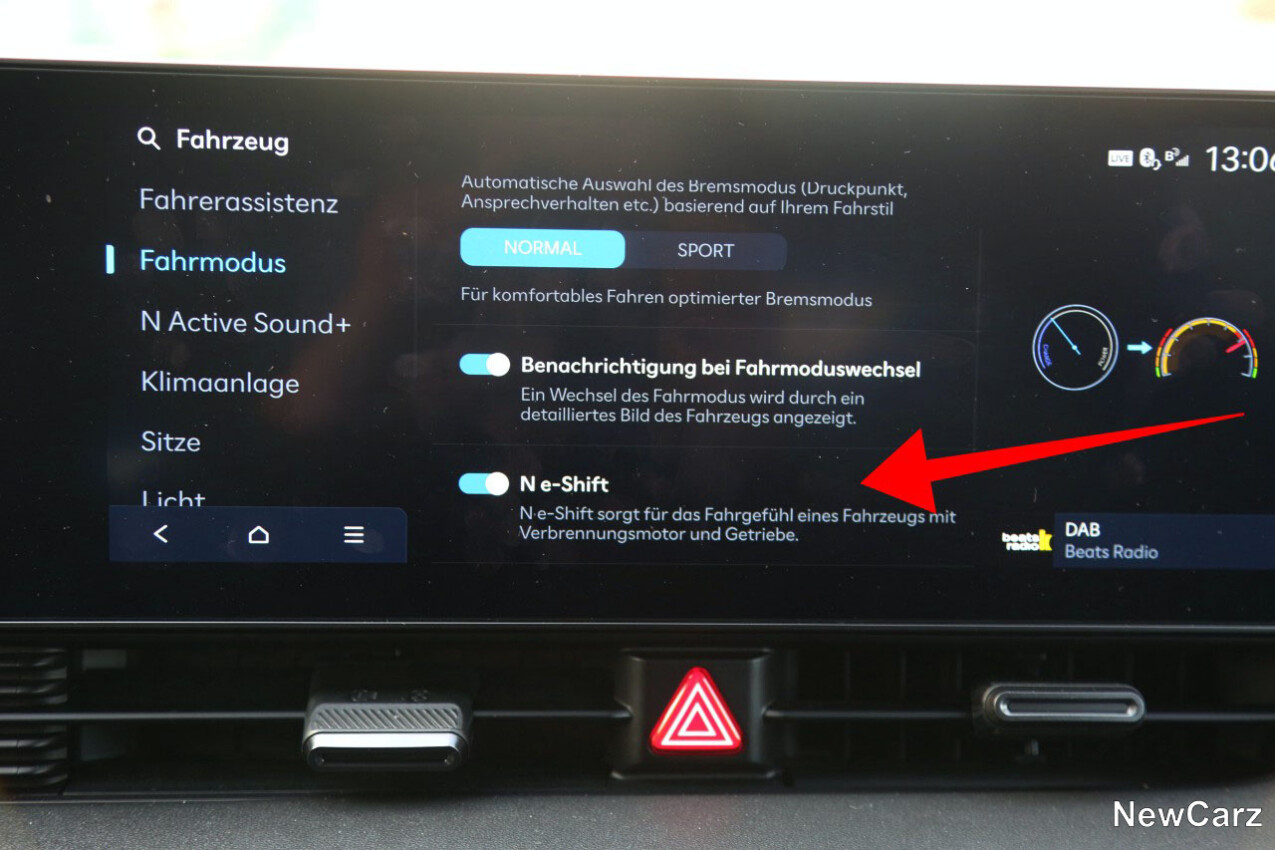 Hyundai IONIQ 5 N N e-Shift-Menü