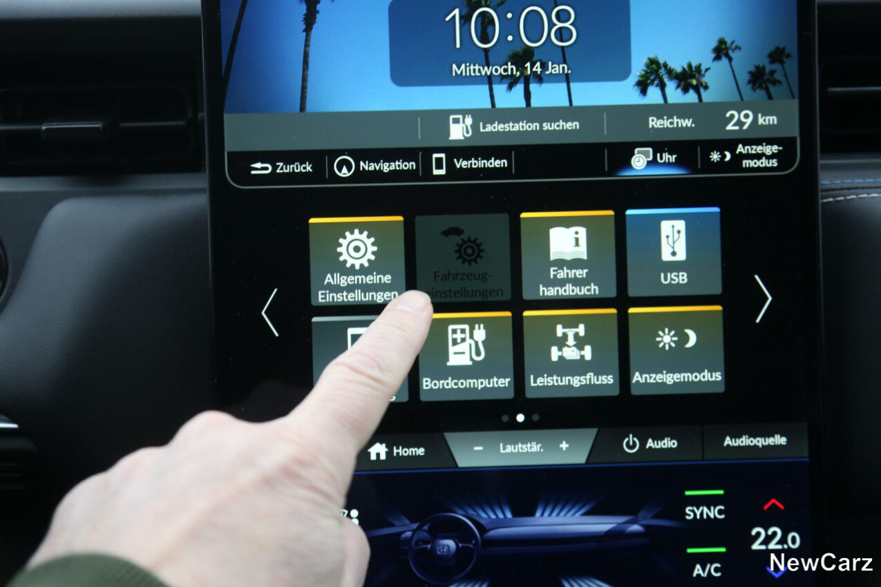 Honda e:NY1 LED-Fahrzeugeinstellungen