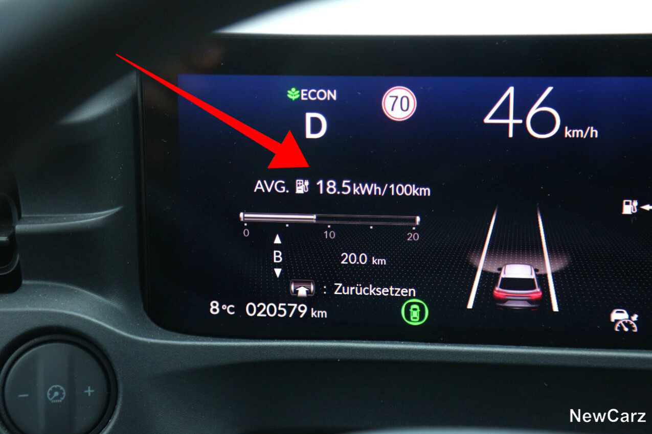 Honda e:NY1 Sparrunde Verbrauch