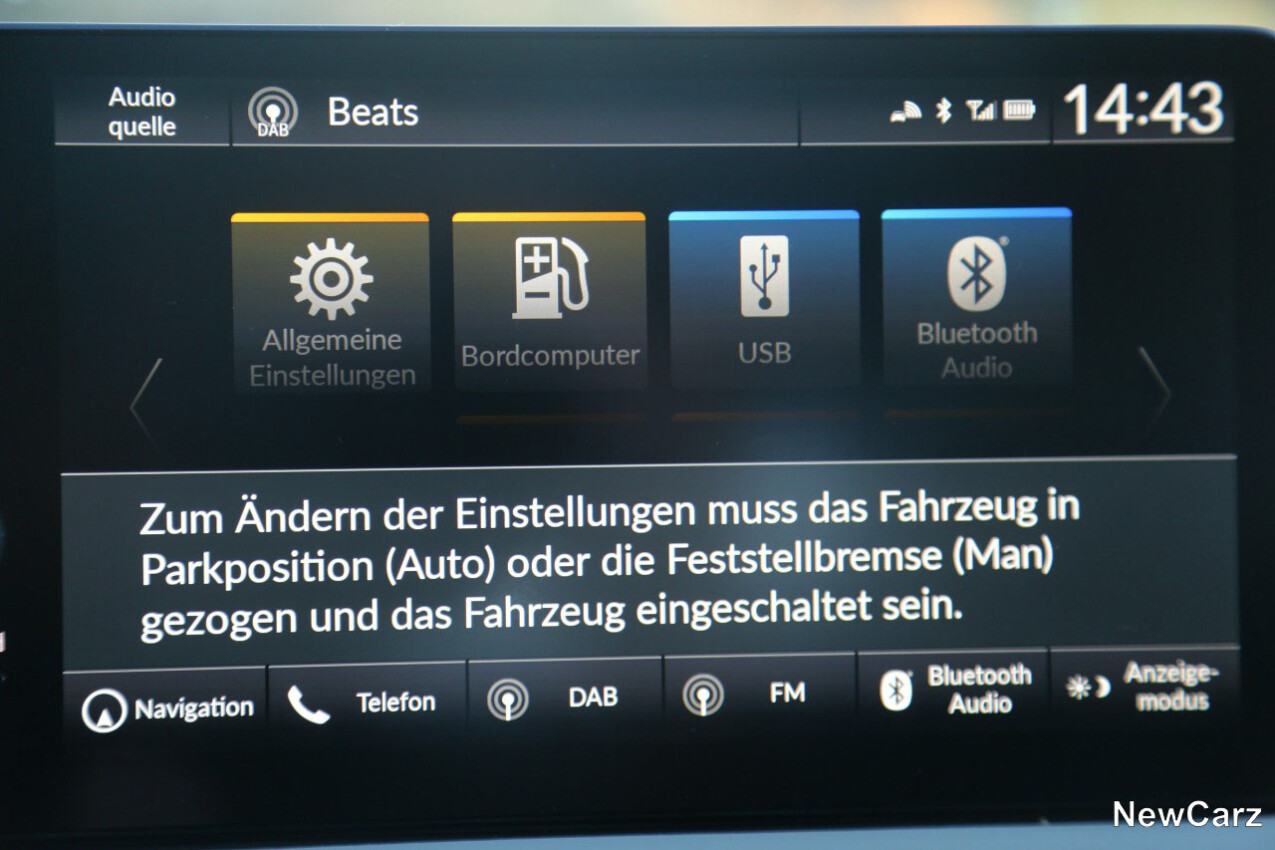 Honda HR-V Facelift Einstellungen Menü