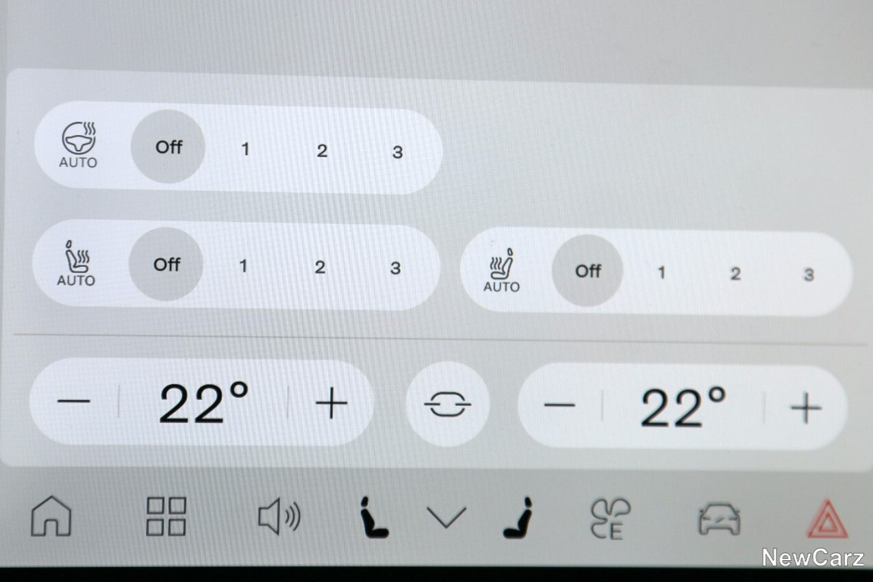 Volvo EX30 Twin Motor Performance Klimasteuerung