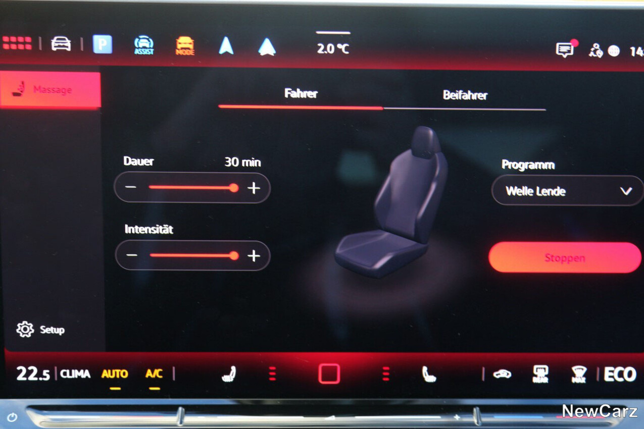 VW Passat eHybrid Sitzmassage