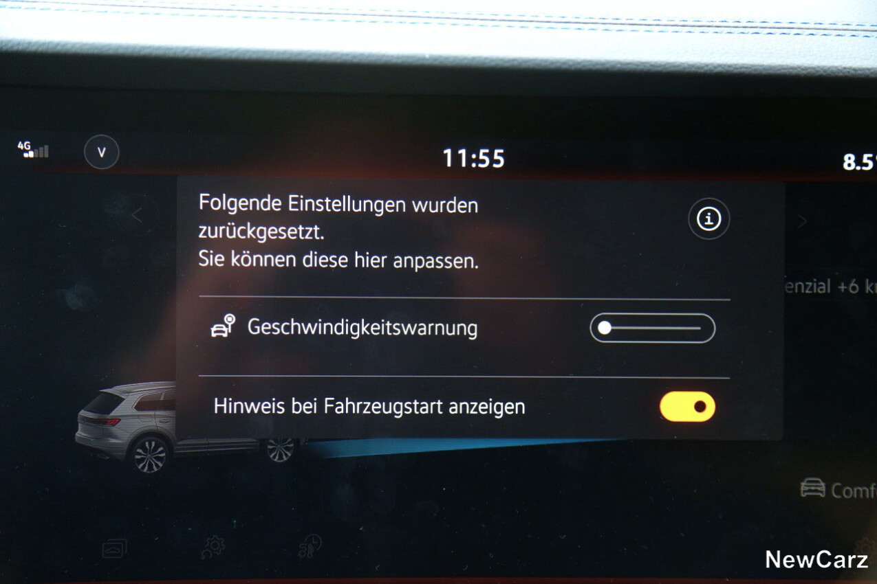 VW Touareg R Facelift Deaktivierung Geschwindigkeitswarnung