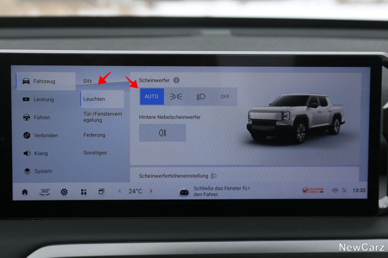 Maxus eTerron 9 Lichtsteuerung