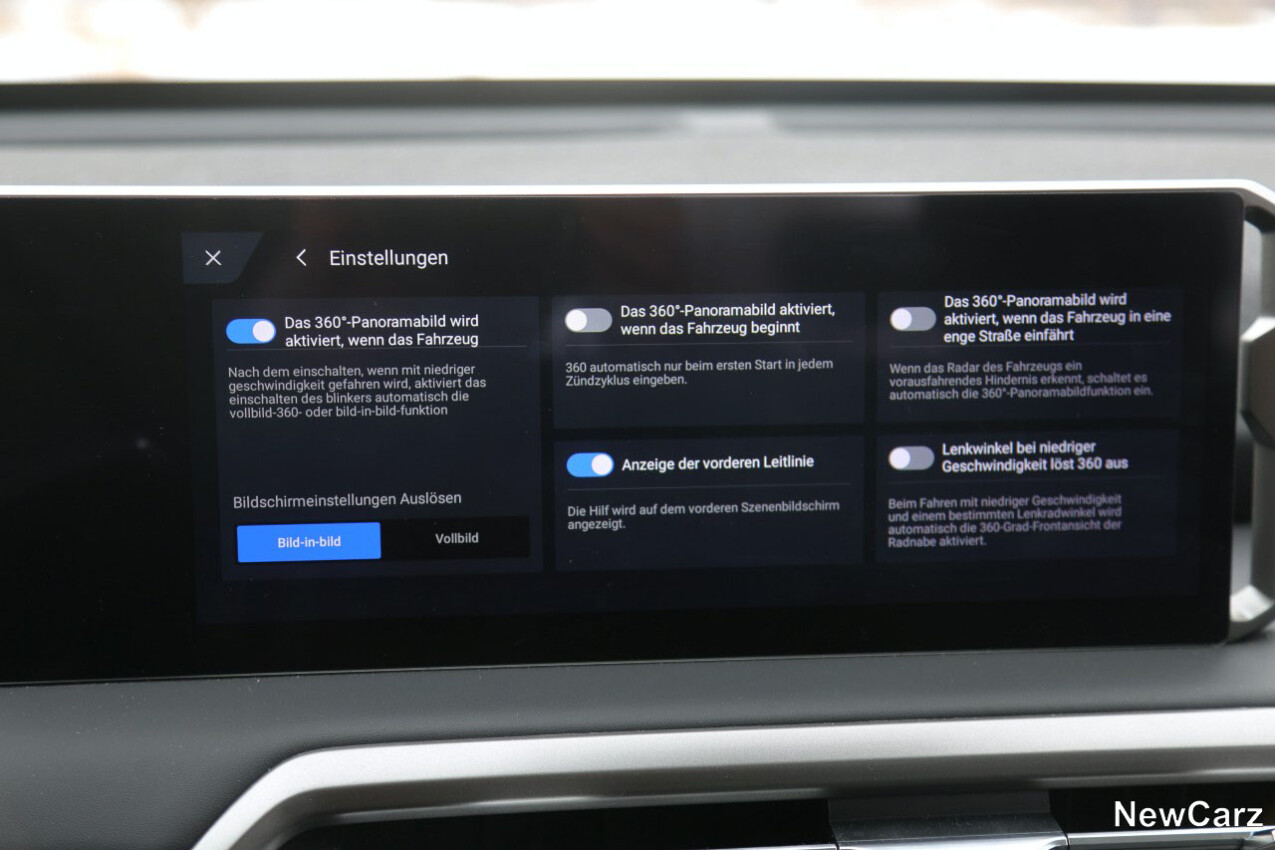 Maxus eTerron 9 Menü 360 Grad-Kameras