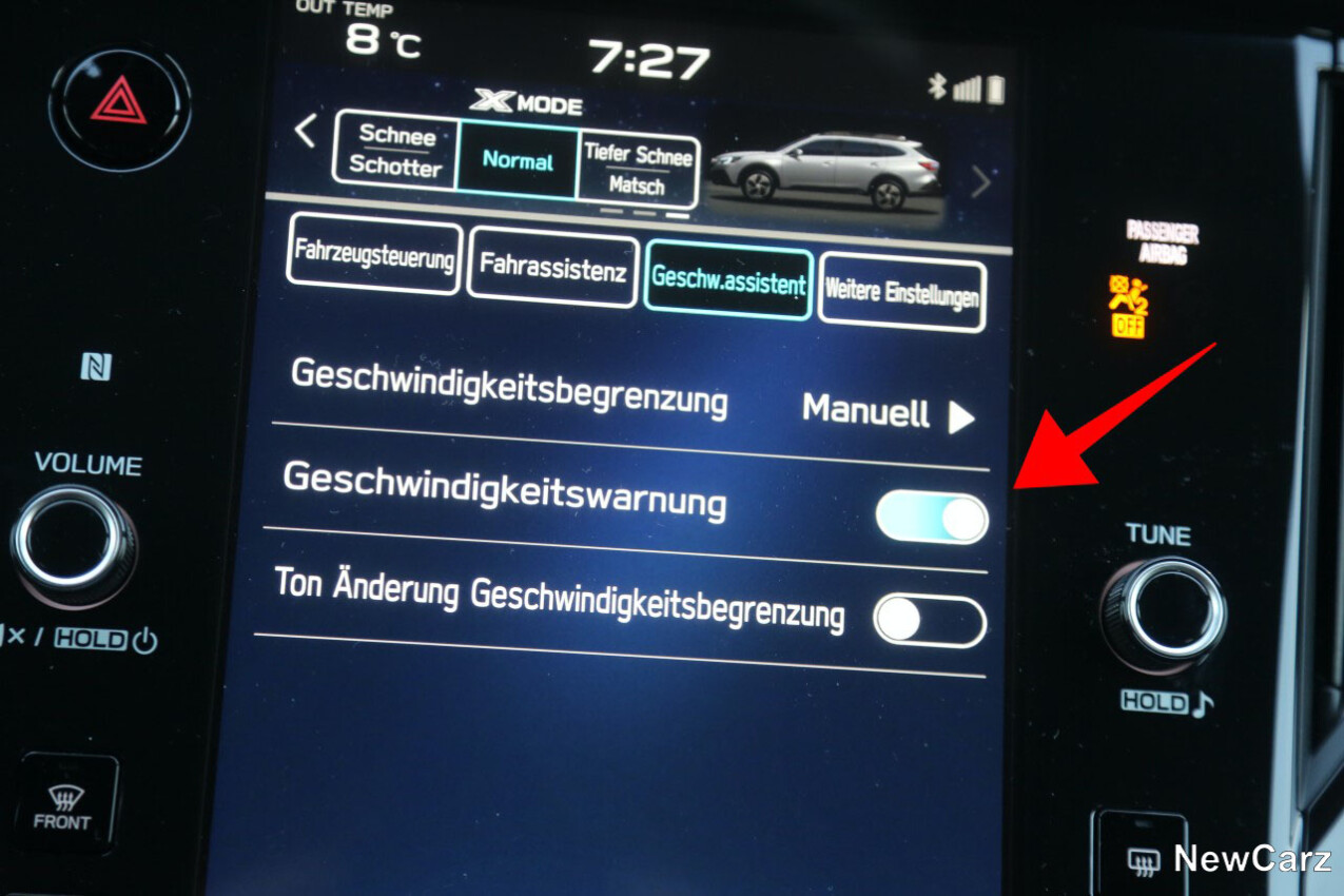 Subaru Outlander Speed-Limit-Warner