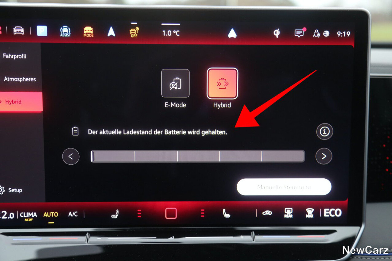 VW Tiguan eHybrid Batteriestand halten