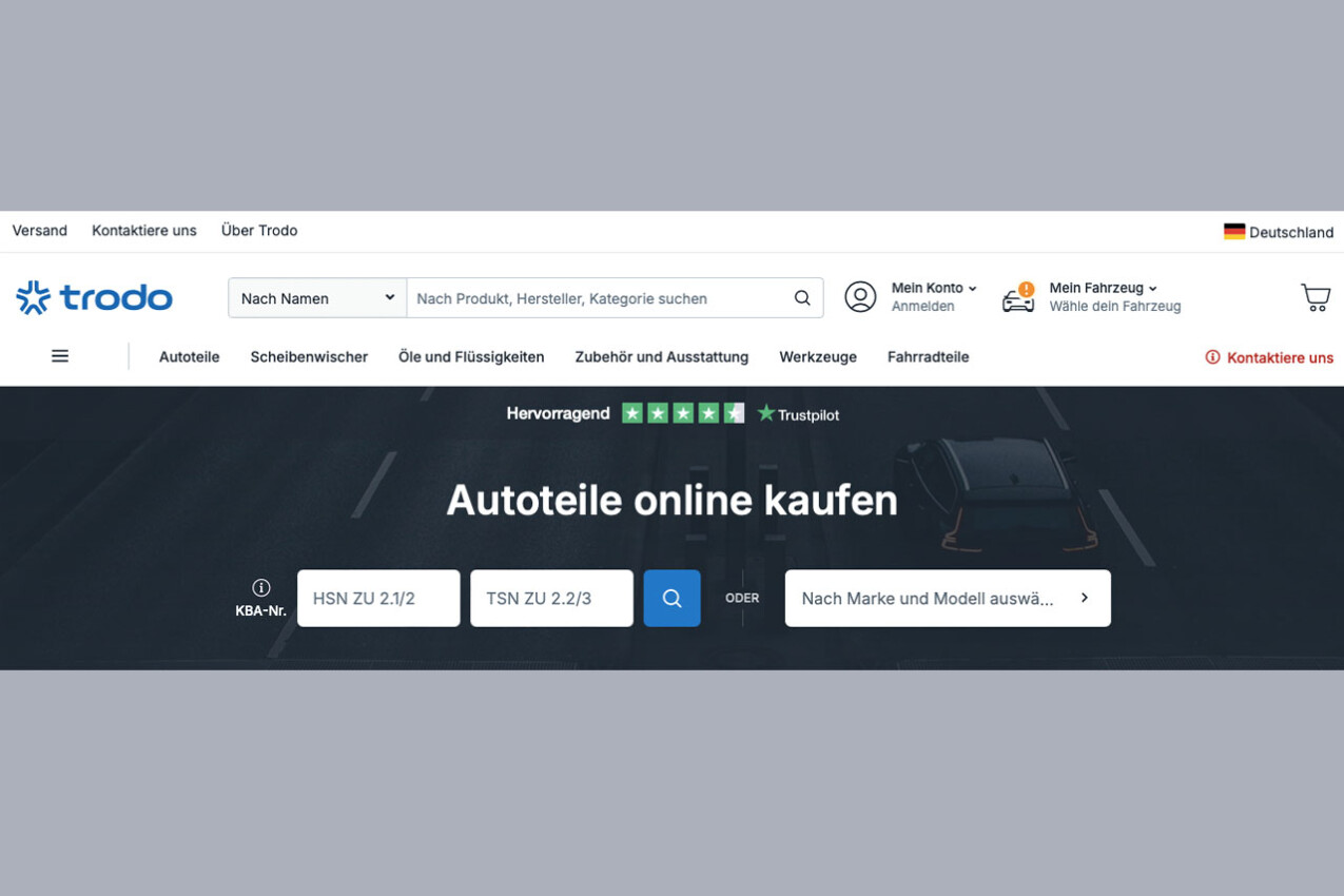 Autoteile online kaufen - Suchfeld