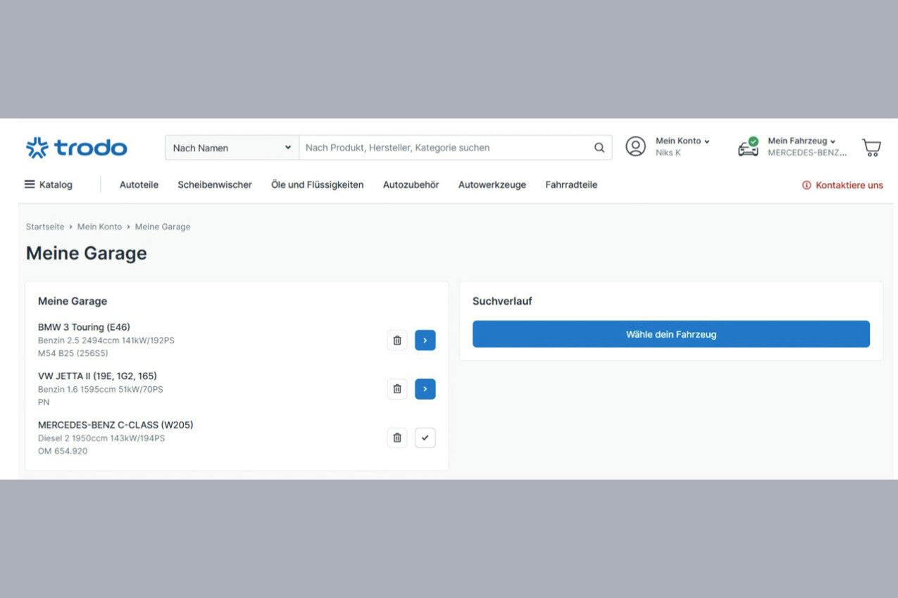 Autoteile online kaufen - Meine Garage