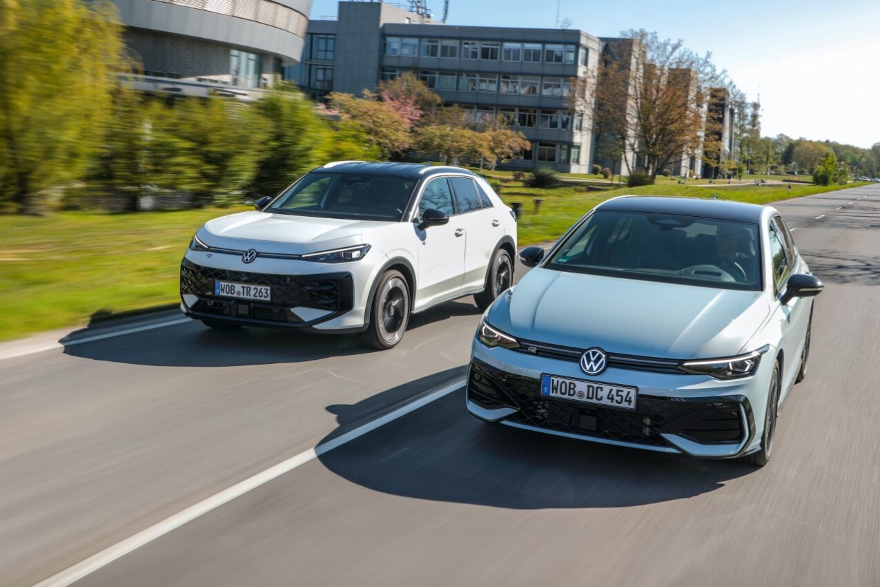 VW Golf und T-Roc Hybrid onroad