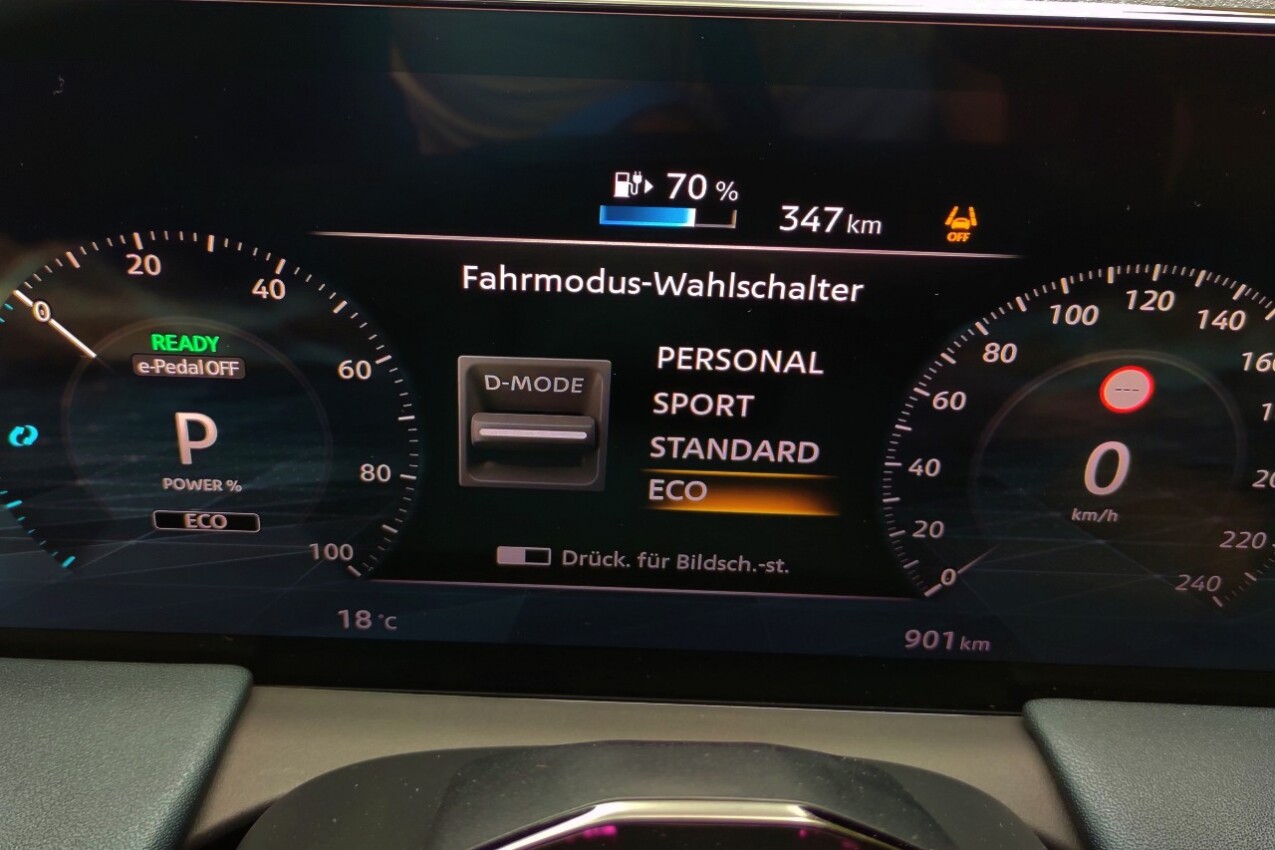 Nissan Leaf III Fahrmodi