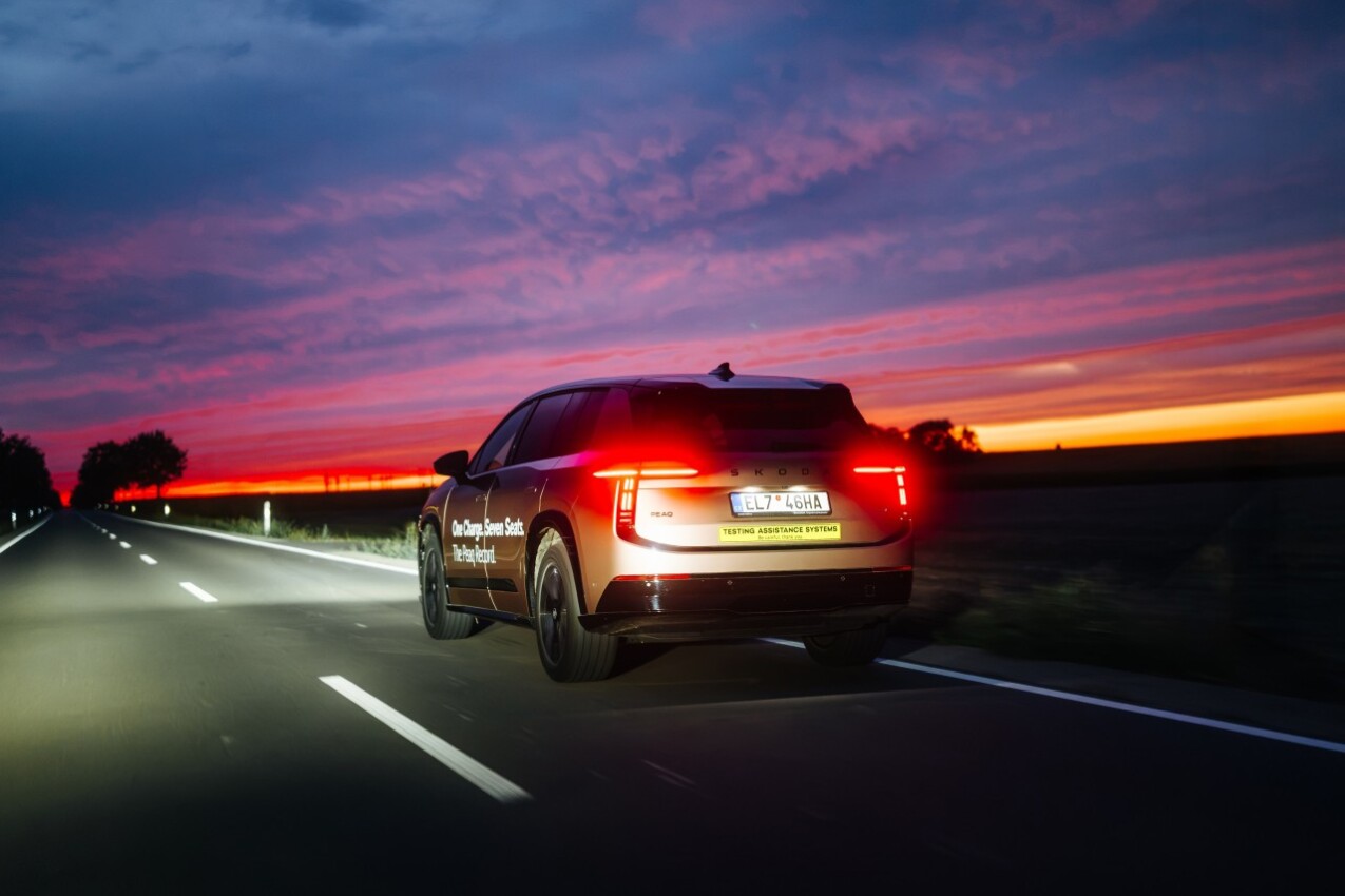Skoda Peaq Reichweitenrekord Nachtfahrt